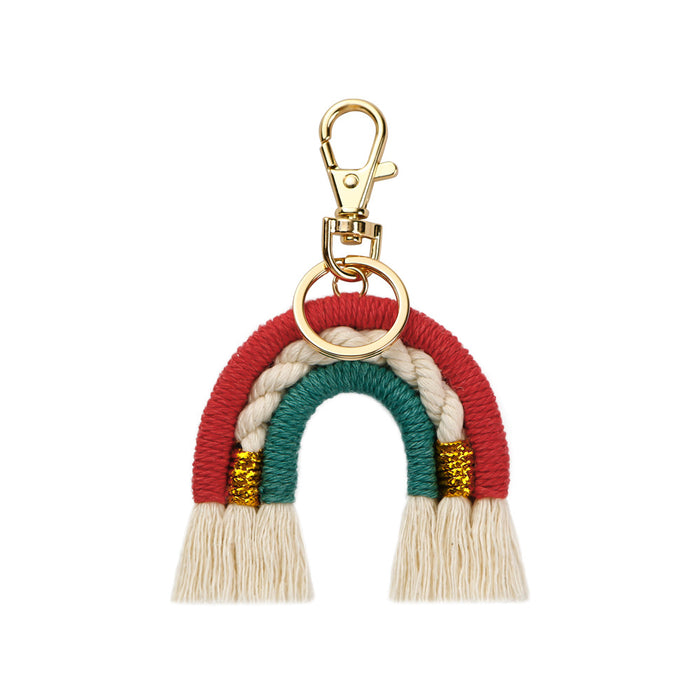 Jewelry WholesaleWholesale rainbow personalized hand woven KeyChain Pendant MOQ≥2 JDC-KC-JM011 Keychains 杰米 %variant_option1% %variant_option2% %variant_option3%  Factory Price JoyasDeChina Joyas De China