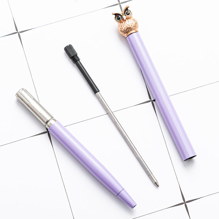 Wholesale metal owl pen cute shape ballpoint pen MOQ≥2 JDC-BP-Huah047