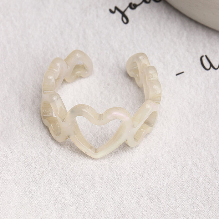 Jewelry WholesaleWholesale Acrylic Resin Gradient Heart Ring JDC-RS-NZ018 Rings 奈珠 %variant_option1% %variant_option2% %variant_option3%  Factory Price JoyasDeChina Joyas De China