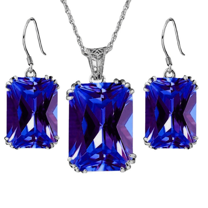 Wholesale Earring Necklace Set Vintage Clavicle Chain Crystal Pendant JDC-ES-JYS008