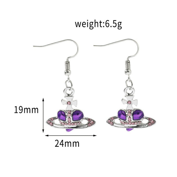 Wholesale Earrings Alloy Flash Diamond Saturn Rhinestone (F) MOQ≥2 JDC-ES-FuSu012