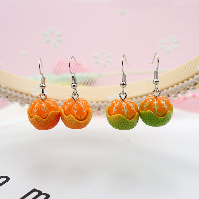 Wholesale earrings plastic simulation peeled oranges MOQ≥2 JDC-ES-niqing008