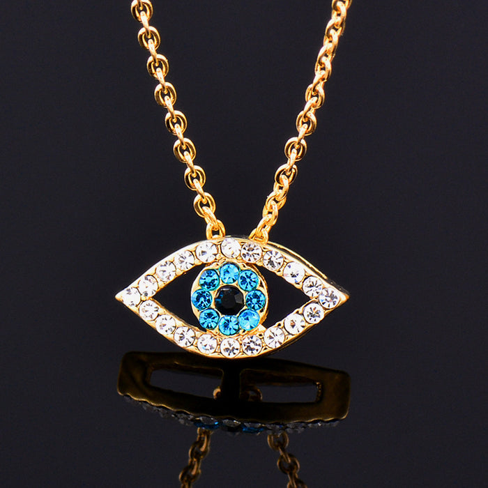 Wholesale Necklaces Alloy Rhinestone Blue Eyes Devil's Eye MOQ≥2 JDC-NE-KeM001