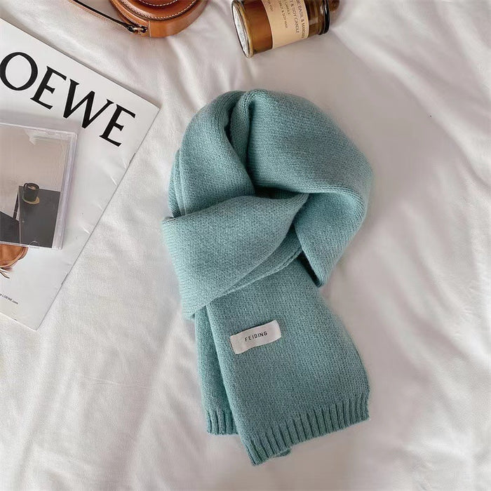 Wholesale Scarf Acrylic Cotton Winter Thickening Warm Knit Solid Color JDC-SF-hengc010