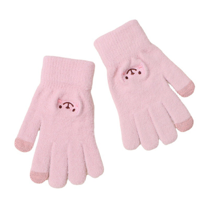 Wholesale Gloves Acrylic Fiber Cute Cartoon Smiley Bear MOQ≥2 JDC-GS-JiaT007