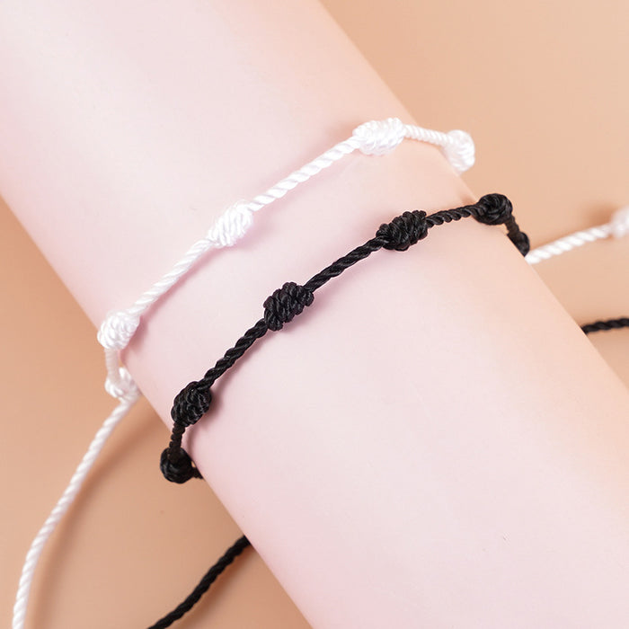 Wholesale Hand Woven Black Thread Anklet MOQ≥2 JDC-AS-FanD001