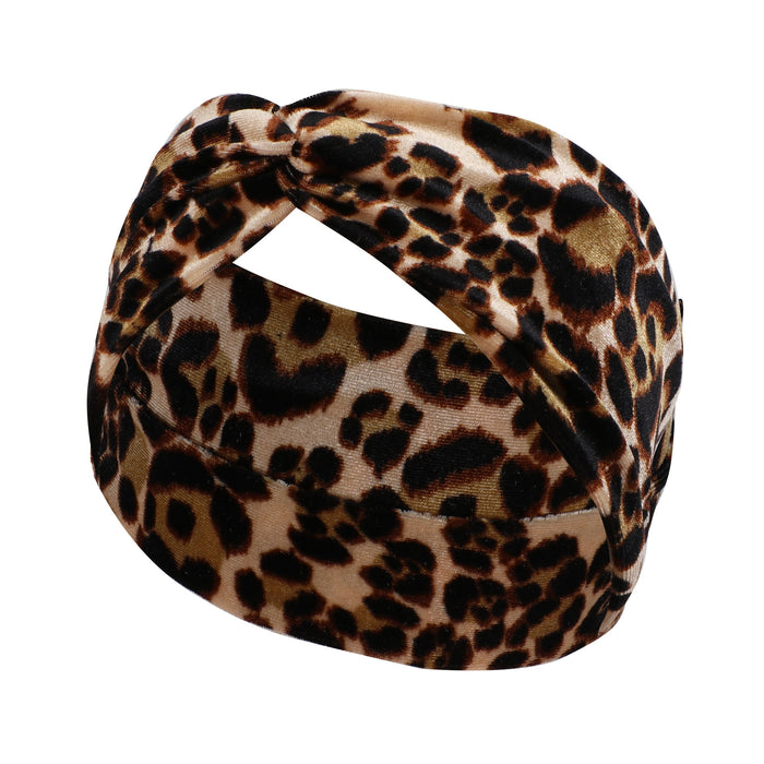 Wholesale Headband Gold Velvet Print Leopard Print Wide Edge Face Wash MOQ≥2 JDC-HD-FanM008