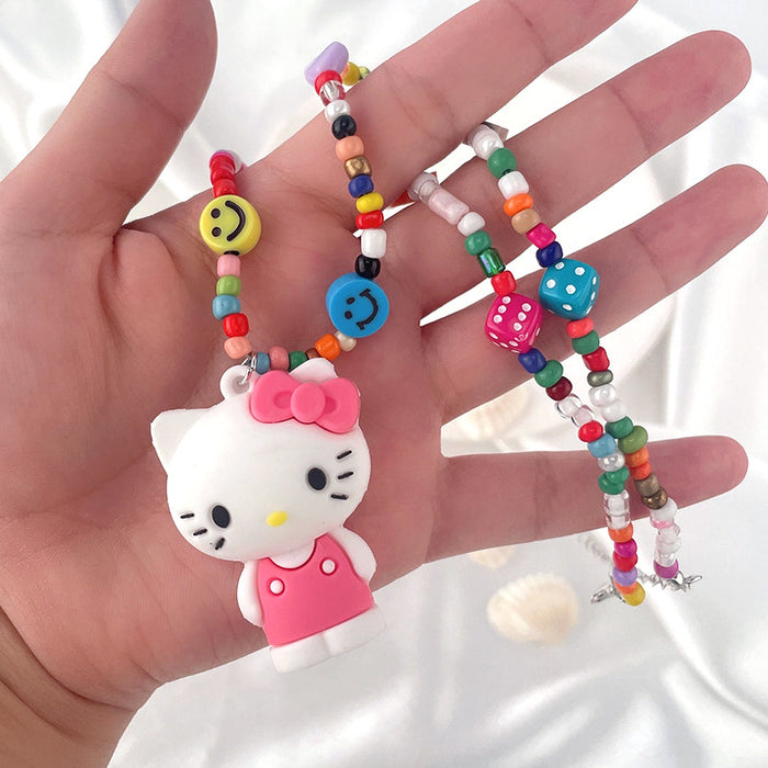 Wholesale Design Sense Cartoon Monster Little Pink Rabbit Pendant Necklace JDC-NE-WenB002