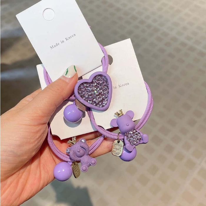 Jewelry WholesaleWholesale periwinkle orchid cartoon bear love head rope JDC-HS-DouY003 Hair Scrunchies 豆毓 %variant_option1% %variant_option2% %variant_option3%  Factory Price JoyasDeChina Joyas De China