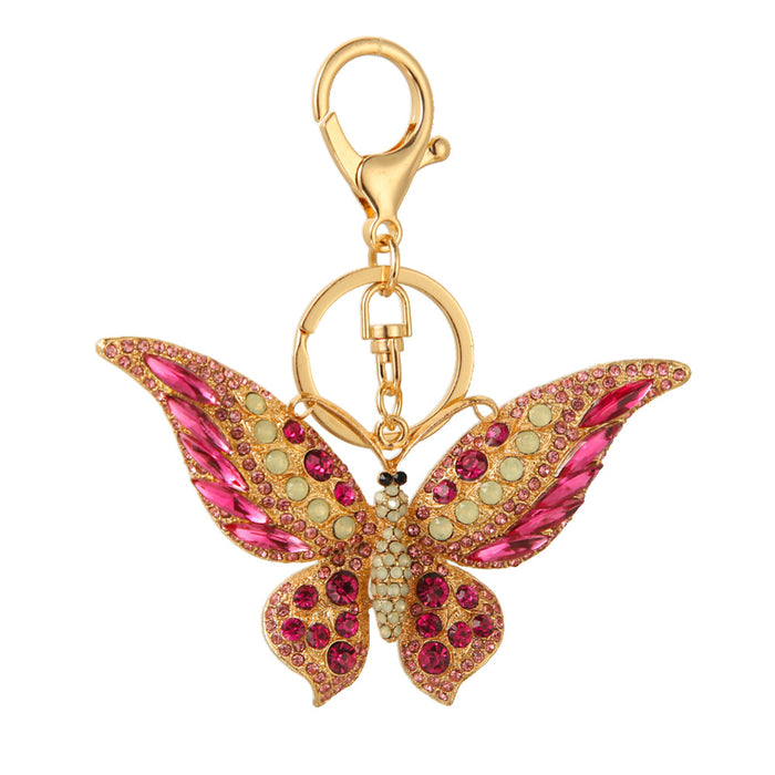 Wholesale Insect Bag Ornament Diamond Hollow Butterfly Keychain MOQ≥2 JDC-KC-ChaoK020