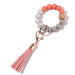 Jewelry WholesaleWholesale Silicone Bead Bracelet Wooden Bead Tassel Keychain JDC-KC-JinHan001 Keychains 金涵 %variant_option1% %variant_option2% %variant_option3%  Factory Price JoyasDeChina Joyas De China