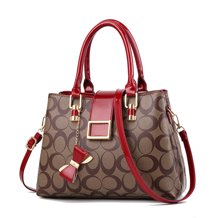 Wholesale Shoulder Bag PU Print Bow Handbag Diagonal Cross (F) JDC-SD-haim006