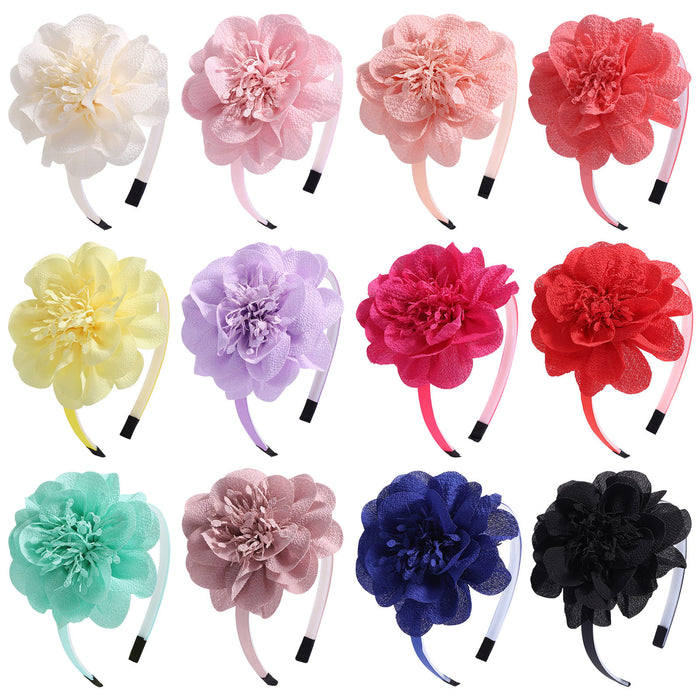 Jewelry WholesaleWholesale large handmade Chiffon Flower Headband JDC-HD-YL009 Headband 雅伦 %variant_option1% %variant_option2% %variant_option3%  Factory Price JoyasDeChina Joyas De China