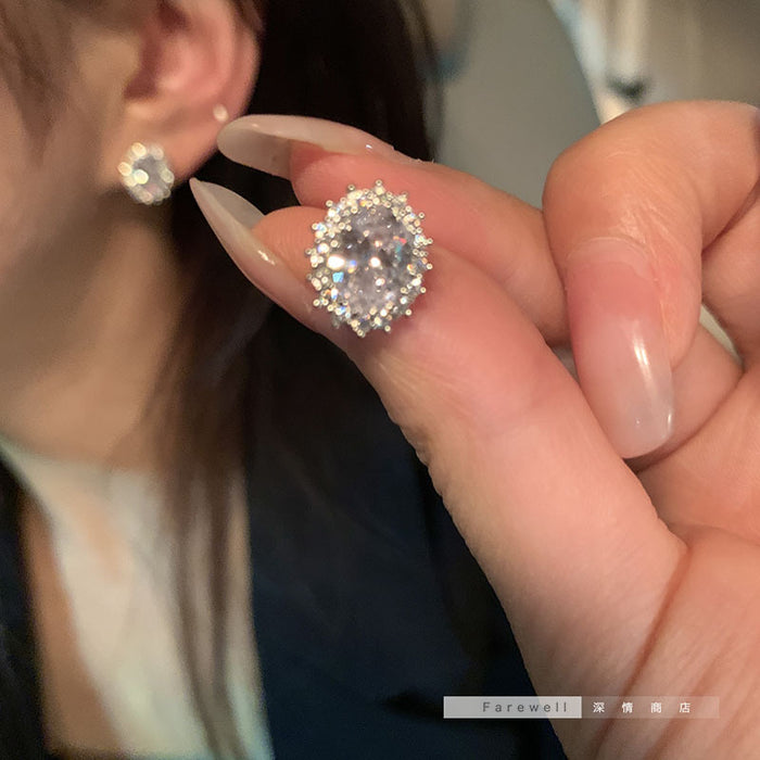 Wholesale Earrings Alloy Oversized Shiny Zircon JDC-ES-PD003