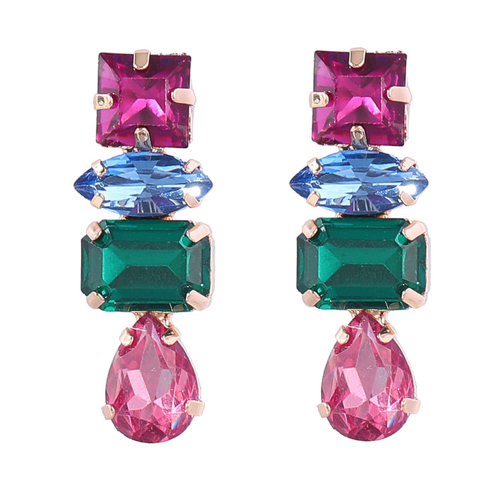 Wholesale Geometric Earrings Alloy Glass Diamond JDC-ES-JL1088