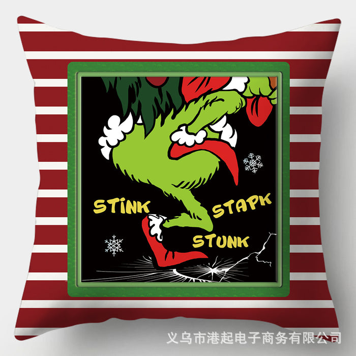 Wholesale Pillowcase Christmas Printed Cartoon Peach Skin JDC-PW-Gangqi001