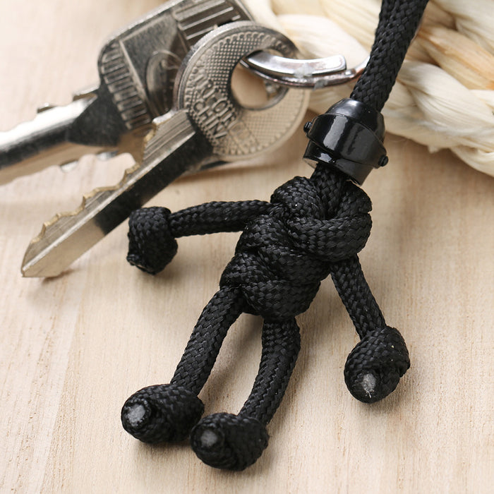 Wholesale Black Biker Buddy Paracord Polyester Keychain (M) MOQ≥5 JDC-KC-MiaoY011