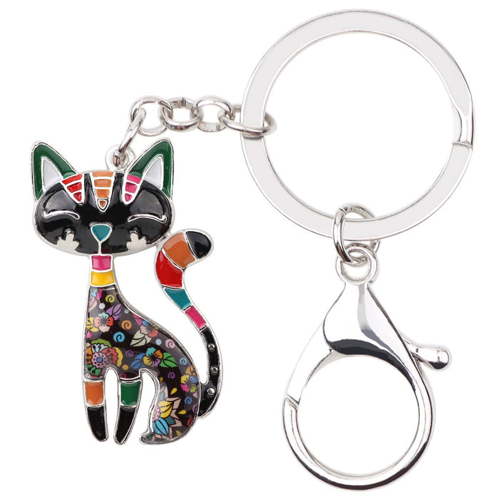 Wholesale Color Cat Keychain Alloy Keychain JDC-KC-HonS001