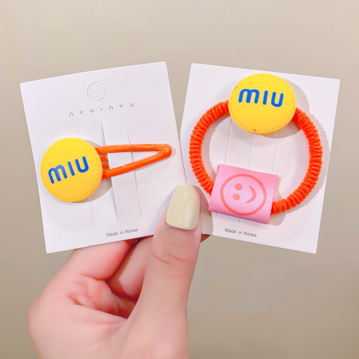 Jewelry WholesaleWholesale miu bean cute little hairpin candy color letter hair rope JDC-HS-HShi002 Hair Scrunchies 皓饰 %variant_option1% %variant_option2% %variant_option3%  Factory Price JoyasDeChina Joyas De China