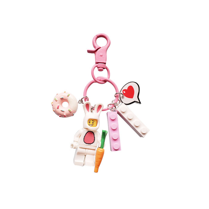 Wholesale Cartoon Building Blocks Plastic Keychain (M) JDC-KC-XiangYi002