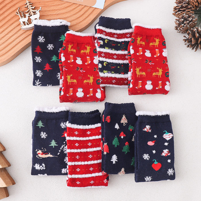 Wholesale Socks Cotton Christmas Fluffy Socks MOQ≥2 JDC-SK-XQ013