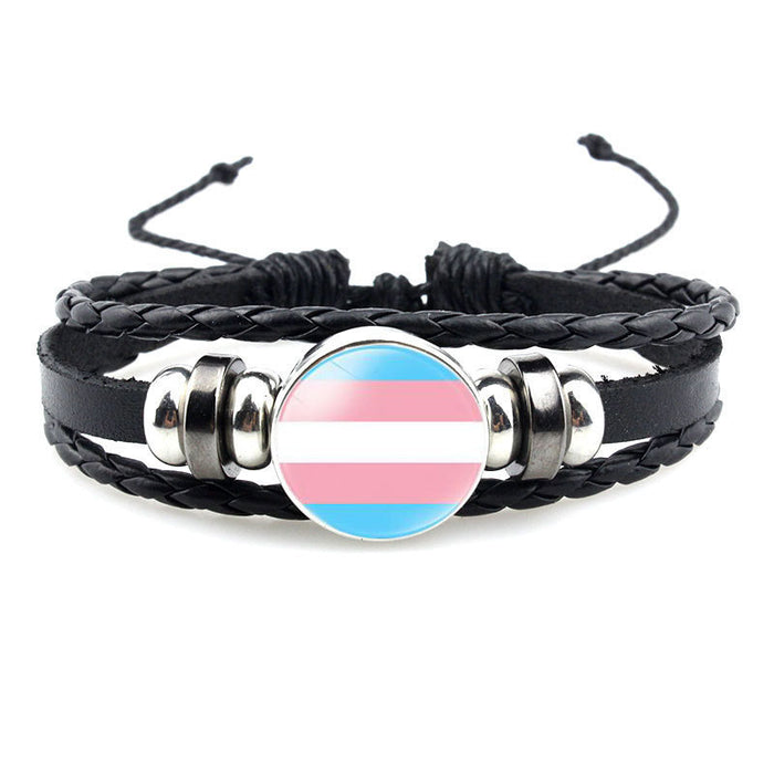 Wholesale LGBT Gay Pride theme gem bracelet handmade beads JDC-BT-HanM002