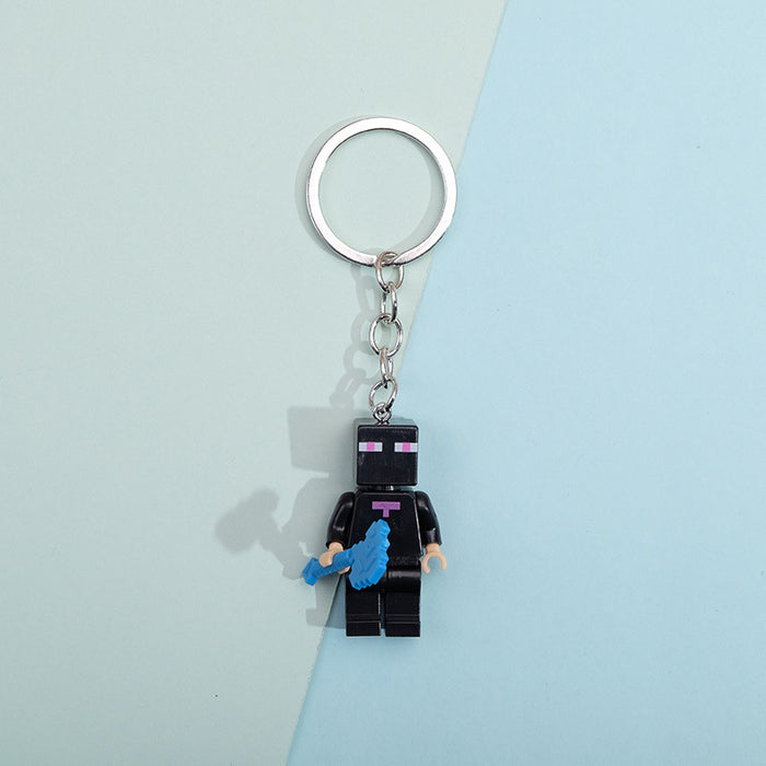 Wholesale Cartoon Plastic Building Blocks Keychain (M) JDC-KC-QMou011