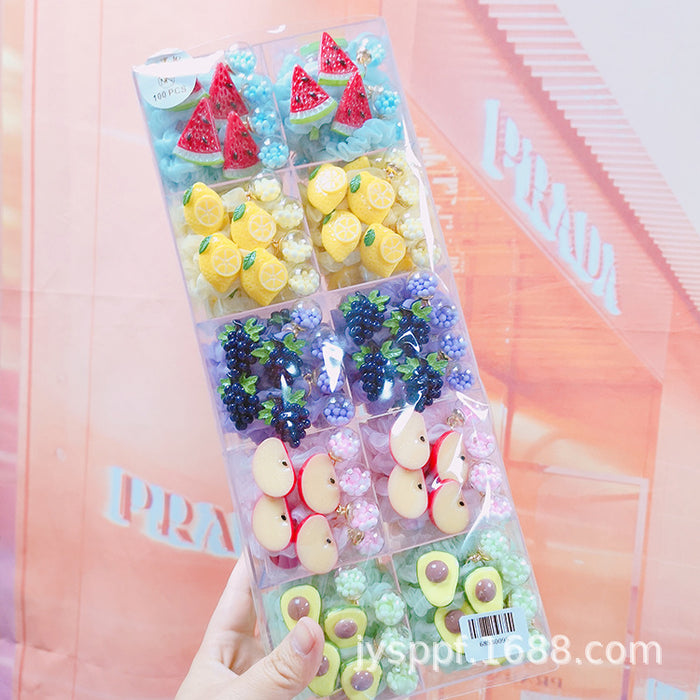 Wholesale cute fruit hair ring hair rope head rope MOQ≥3 JDC-HS-XieY003