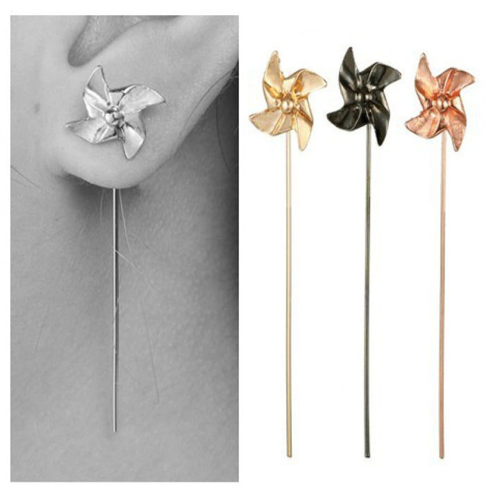 Wholesale earrings alloy cute geometric pinwheel MQO≥2 JDC-ES-lingg021