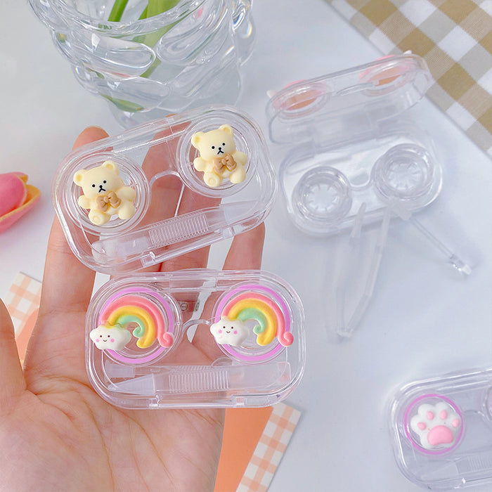 Wholesale Cartoon Cat Claw Contact Lens Case Plastic Portable (M) MOQ≥2 JDC-GA-Qingdu003