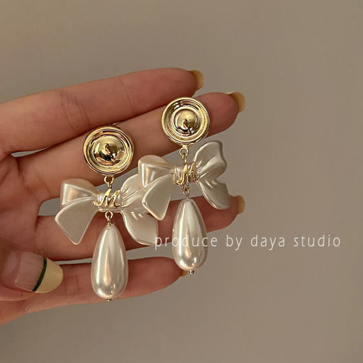 Jewelry WholesaleWholesale high sense bow water drop pearl earrings JDC-ES-AIS003 Earrings 艾珊 %variant_option1% %variant_option2% %variant_option3%  Factory Price JoyasDeChina Joyas De China