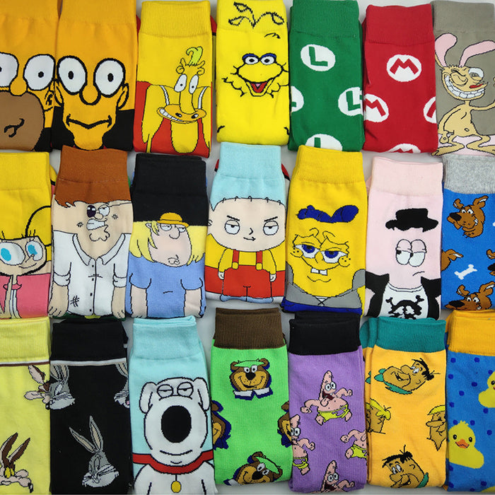 Wholesale Sock Cotton Cartoon Pattern Anime Sweat Absorb (M) MOQ≥3 JDC-SK-SuY002