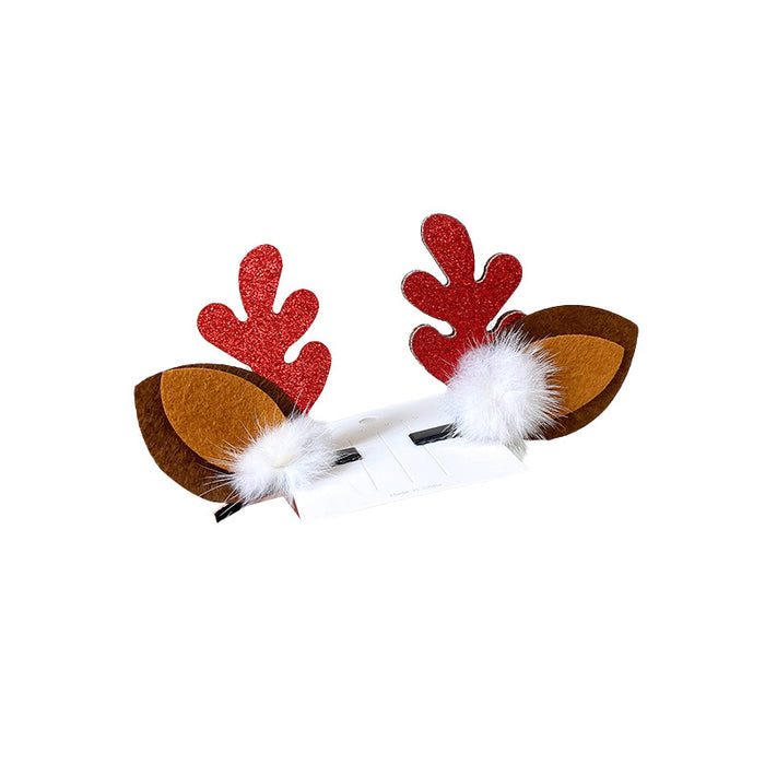 Wholesale Hair Clips Resin Fabric Plush Elk Antlers Child Cartoon Cute Christmas JDC-HC-WangFeng008