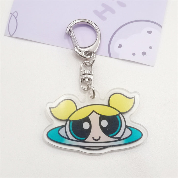 Wholesale pendant interstellar baby cute cartoon acrylic keychain MOQ≥2 JDC-KC-GLun005