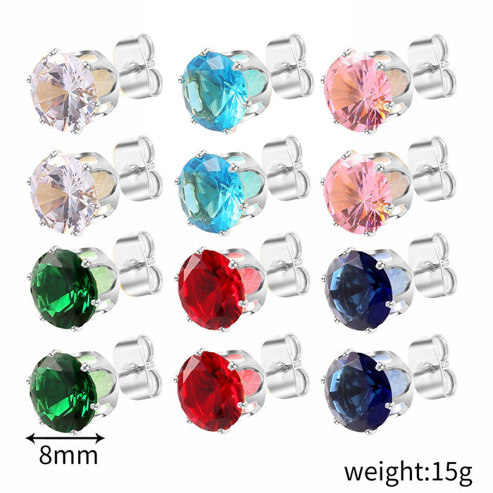 Wholesale crystal zircon high-quality temperament 6-piece earrings JDC-ES-JiaYi002