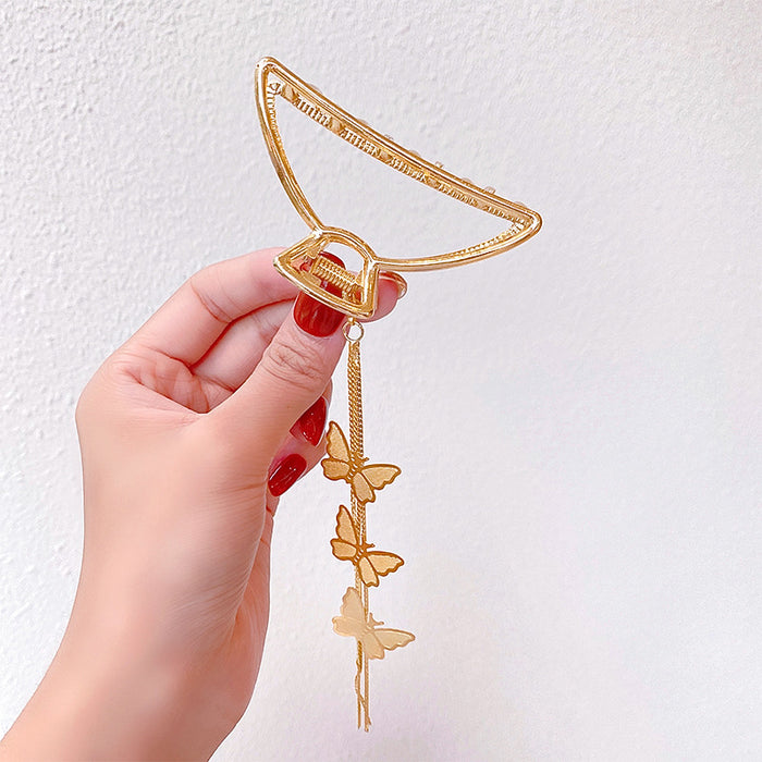 Wholesale Metal Large Hairpin Stereo Butterfly Tassel Grab Clip JDC-HC-GSHX106