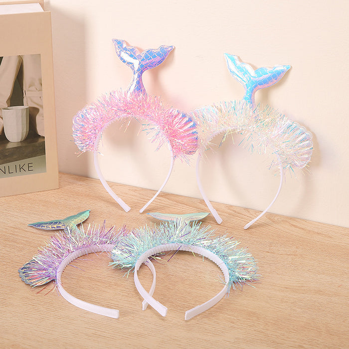 Jewelry WholesaleWholesale Mermaid Headband Kids Party Hair Accessories Princess Fish MOQ≥3 JDC-HD-Hanshie004 Headband 韩施儿 %variant_option1% %variant_option2% %variant_option3%  Factory Price JoyasDeChina Joyas De China