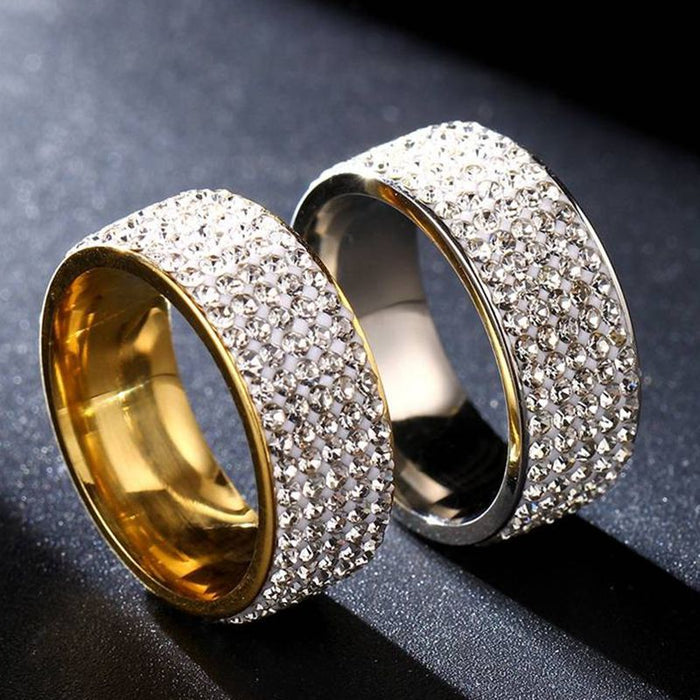 Jewelry WholesaleWholesale Stainless Steel Diamond Gypsophila Rings MOQ≥2 JDC-RS-ChenX004 Rings 晨孝 %variant_option1% %variant_option2% %variant_option3%  Factory Price JoyasDeChina Joyas De China