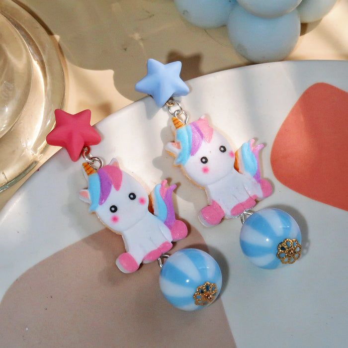 Wholesale 925 Silver Needle Cartoon Resin Earrings JDC-ES-XNWE021