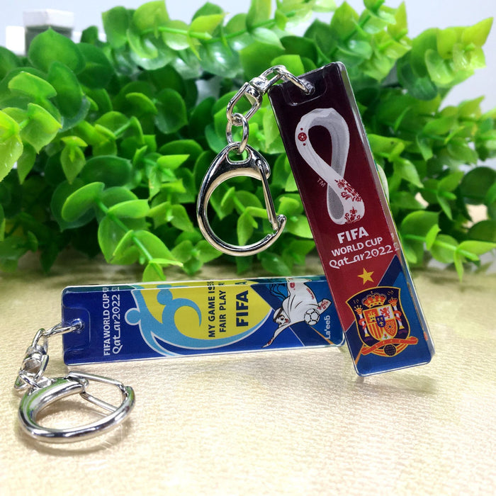 Wholesale World Football Cup Commemorative Acrylic Pendant Keychain MOQ≥2 JDC-KC-YPeng001