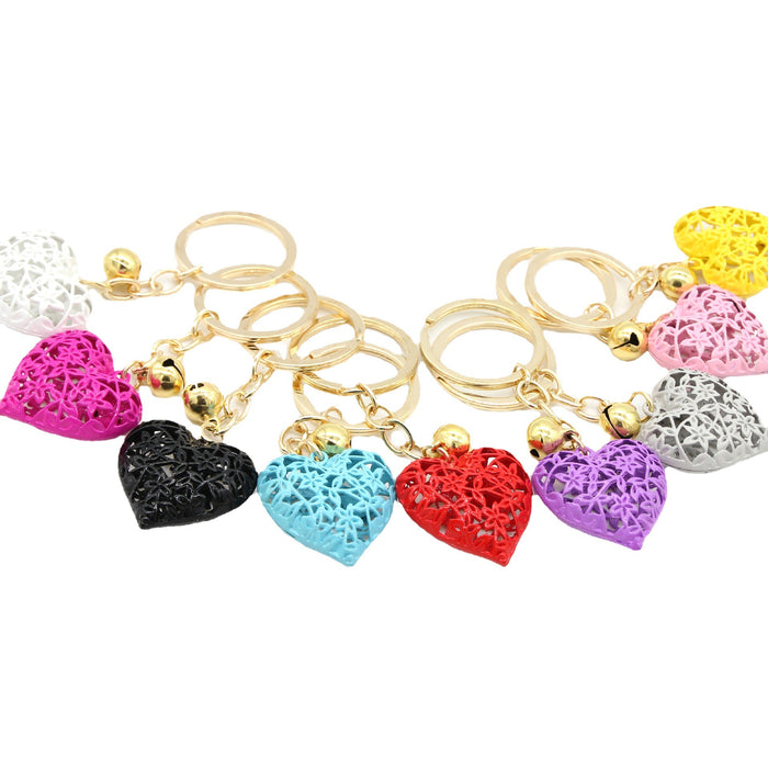 Wholesale DIY Jewelry Accessories Multicolor Hollow Heart Pendant Metal Key Pendant MOQ≥10 JDC-KC-DXJ001