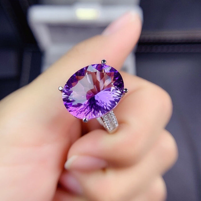 Wholesale Rings Copper Simulated Amethyst Adjustable JDC-RS-KLQ008