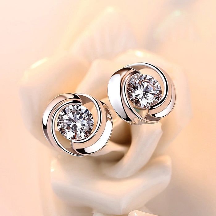 Jewelry WholesaleWholesale Copper Zircon Ripple Windmill Earrings MOQ≥2 JDC-ES-Caos016 Earrings 曹适 %variant_option1% %variant_option2% %variant_option3%  Factory Price JoyasDeChina Joyas De China