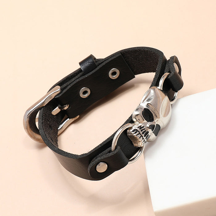 Wholesale Bracelet Leatherette Bracelet Skull Halloween JDC-BT-ShuoQ006