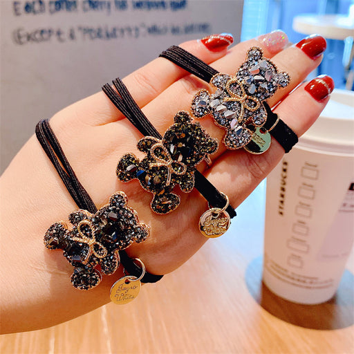 Jewelry WholesaleWholesale heavy industry rhinestone bear hair rope hair accessories  (M) JDC-HS-DH002 Hair Scrunchies 东晖 %variant_option1% %variant_option2% %variant_option3%  Factory Price JoyasDeChina Joyas De China