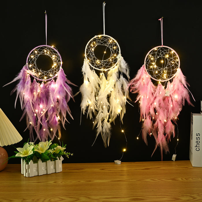 Wholesale fairy feather dream catcher diy handmade ornaments MOQ≥2 JDC-DC-JunX014