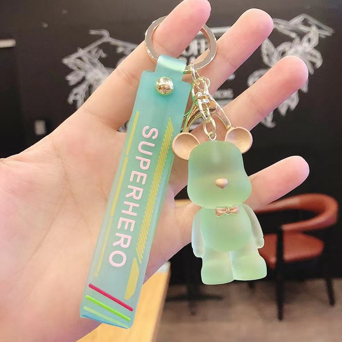 Wholesale Keychain Silicone Fantasy Crystal Glass Bear MOQ≥10 (F) JDC-KC-JuM003