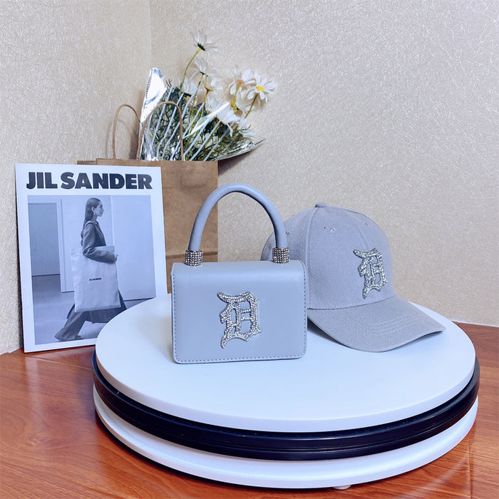 Wholesale PU Leather Color Diamond Hat Handbag Set (F) JDC-HB-YLuo008