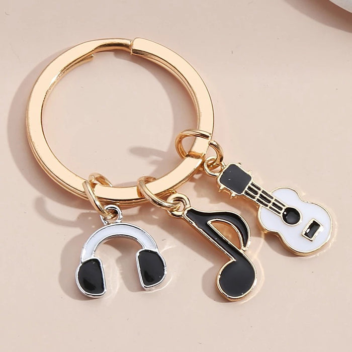 Wholesale Music Violin Headphone Alloy Keychain MOQ≥2 JDC-KC-GSYN002