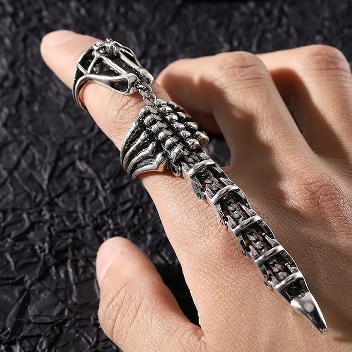 Wholesale Scorpion Tail Punk Zinc Alloy Men's Ring JDC-RS-QianJ001